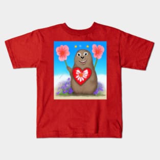 Groundhog so Happy for Valentines Kids T-Shirt